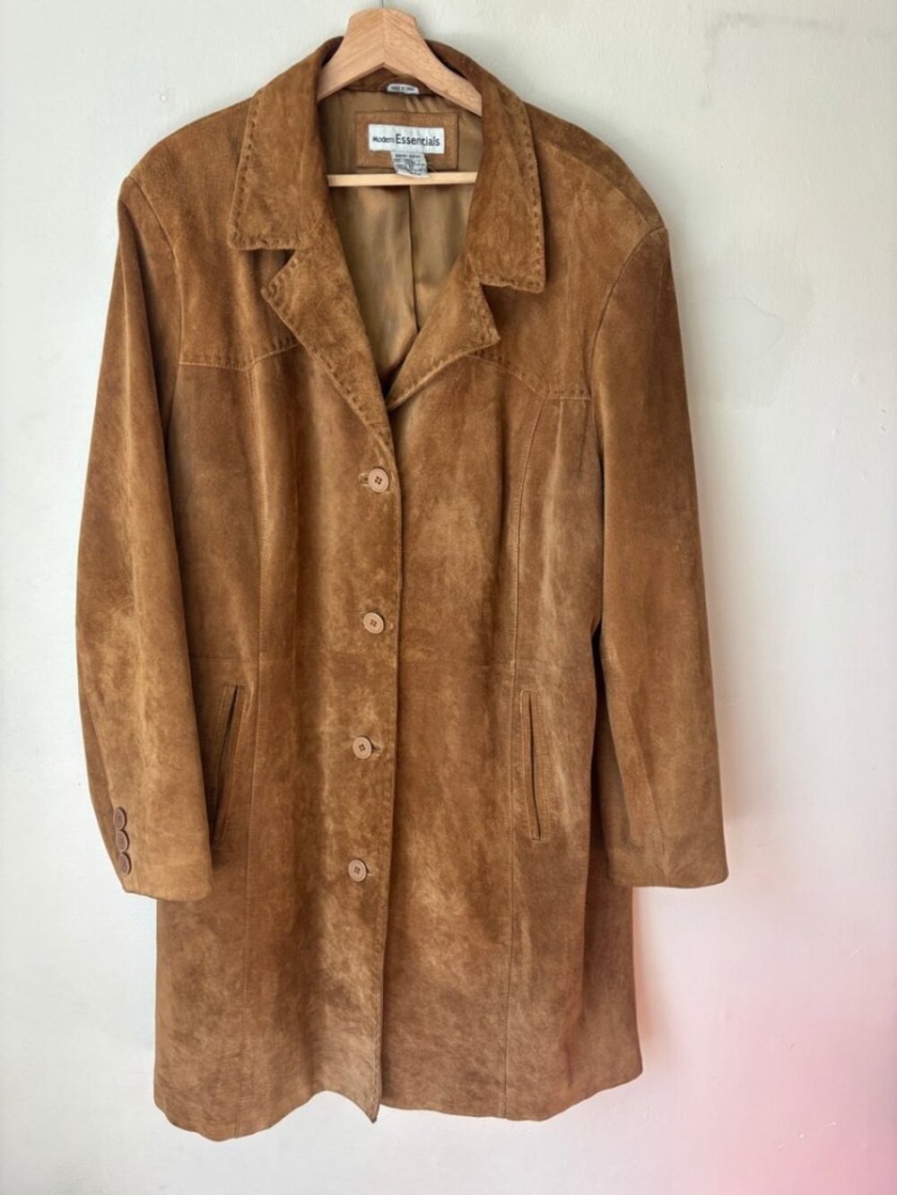 Modern Essentials Tan Suede Leather Car Coat 20W/22W